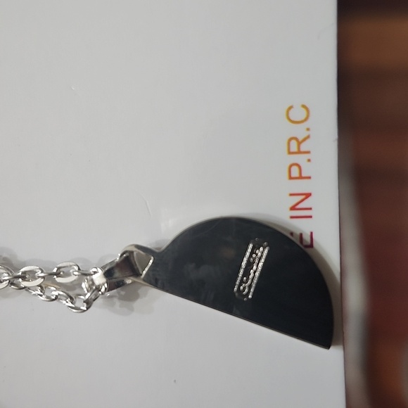 Coach Watermelon Pendant Necklace - Pink and Green On Unbranded Chain W/Studs - Picture 3 of 9